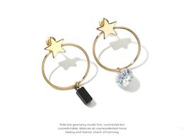 Sale Korean Circle Round Hoop Earrings For Women Cute Star Rhinestone Pendientes Aros Fashion Brincos Oorbellen Jewellery 2018 XE214 Earings