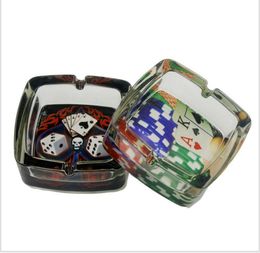 Poker Chip Glass Ashtray Equal Sticker Calibre 95mm Square Glass Ashtray