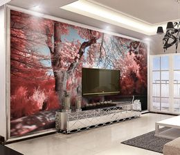 Custom 3D Wallpaper Painting Home Decor Wall Murals Living Room Bedroom Brick Wallpaper Forest lake water swan Photo Wallpaper 3D