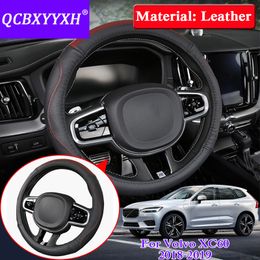 QCBXYYXH Car Styling For Volvo XC60 2018-2019 Steering Wheel Covers Leather steering-wheel Cover Interior accessory