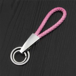 New leather rope Key Chain Bag Charm Accessories lover handmade Simple Car Key Ring Gift Keychain