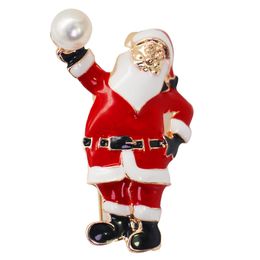 Customised high quality Christmas gift drop oil painting festive holiday Santa Claus creative beautiful brooch gift