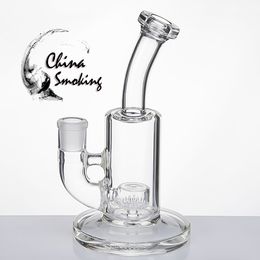 Glass Bong 7.25 Inch hookahs With 14 Female Joint honycomb Percolator Dome Oil Rig Water Pipes Pyrex Rigs