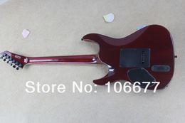 Frete Grátis Chama Bordo Top LTD M-300FM Custom Shop Acessórios Importados Floyd Rose EMG Pickups Guitarra Elétrica Vermelha