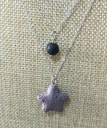 Fashion Starfish Lava Stone multilayer Necklace Volcanic Rock Aromatherapy Essential Oil Diffuser Necklace For Women Jewelry