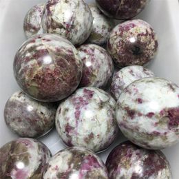 Wholesale 2kg Natural PINK Red Tourmaline Crystal Sphere Ball Healing Natural stones and minerals 7-10pcs