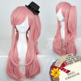 LOG HORIZON Light Indigo Long Dark Pink Cosplay Party Wig Hair Clip Ponytail