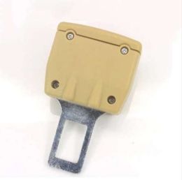 2 Colour 1 pc Car Seat Belt Clip Extender Safety Seatbelt Lock Buckle Plug Thick Insert Socket Black / Beige