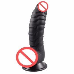 -taza de ventosa consolador artificial ventisca artificial juguetes sexuales para mujeres líneas superficie de la vagina estimular cuentas anal consolador producto sexual