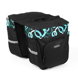 Roswheel 30L Cycling Rear Seat Pack Double Side Carrying Pouch T-shaped piping edges support the bag