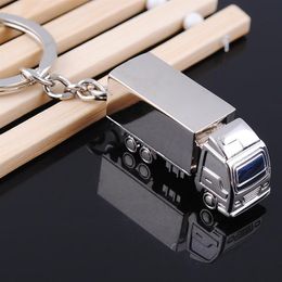Cool Creative Fashion Container Truck Metal Keychain Keyring Key Chain Ring Silver Fob Funny Gift wen7089
