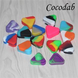 Wholesale nonstick Triangle Silicone Wax Container Box 1.5ml Silicone Jars Dry Herb Wax Box Container Dab Rigs free DHL