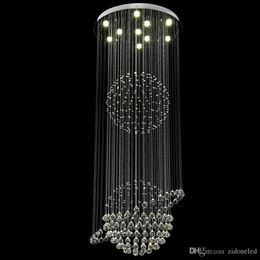 Luxury Modern Round Crystal Chandelier Staircase Lighting Fixture Luxury Modern Round Crystal Chandelier Staircase Lighting Fixture