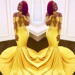 Vestido largo femenino de dama de honor, traje Sexy amarillo de encaje largo,  elegante, con apliques Maxi para fiesta de graduación, transparente, 2018| Vestidos para dama de honor| - AliExpress