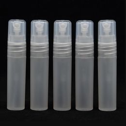 5ml Mini refillable transparent plastic perfume bottle empty 5CC spiral cosmetic spray pump container Free Shipping LX2808