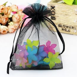 Wholesale 200pc 5x7cm Organza Christmas Bags Wedding Drawable Organza Voile Gift Packaging Bags Cheap Pouches Bags