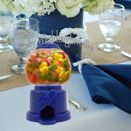 FREE SHIPPING 24PCS Mini Plastic Gumball Machine Box Candy Chocolate Holder Wedding Favours Bridal Shower Sweet Table Decoration Supplies