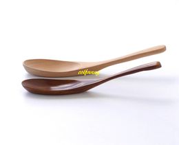 100pcs/lot 15*4cm Natural Wooden Flat bottom Spoon Tableware Dining Soup Tea Honey Coffee Wood Spoon Kitchen Accessories