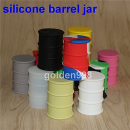 silicone oil barrel container boxes jars wax vaporizer rubber drum shape 26ml food grade 50pcs dab pad by DHL free