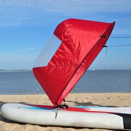 42" Kayak Boat Wind Paddle Sailing Kit Popup Board Sail Rowing Downwind Boat Windpaddle with Clear Window Kayak Accessories