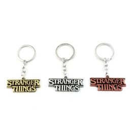 MOQ:10PCS SC Horror TV Series Stranger Things Letter Logo Keychains 3 Colours Letter Pendant Car Key Chain For Mean Jewellery Souvenir Gift