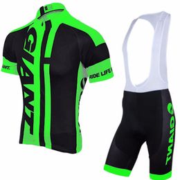 Mens GIANT team Cycling Short Sleeves jersey bib shorts sets Men Bike Clothing High Quality summer bicycle sports uniform U2180308