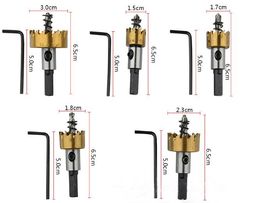 Free Shipping HSS Drill Bit Saw Set Carbide Tip Metal Wood Drilling Hole Cut Tool for Installing Locks 16mm 18.5mm 20mm 25mm 30mm