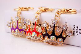 free shipping lovely alloy rhinestone crown keychain wedding and baby baptism shower door giveaway gifts souvenirs wen5826