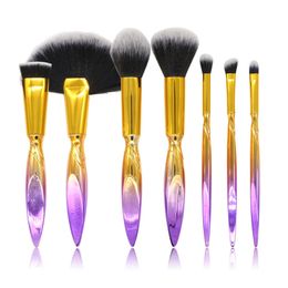 New 7Pcs/set Gradient Colour Makeup Brushes Set Foundation Eyedshadow Eyelashes Concealer Blush Make Up Brushes Maquiagem