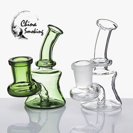 Mini Glass Bongs Water Pipe 3.3 Inch With 14 Female Joint Clear Green Blue Oil Rigs for Smoking