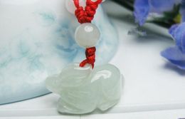 Jade A Animal Zodiac Rabbit Dog Dragon Snake Chicken Niu Hu Pig Auspicious Rabbit Pendant Guardian Lanyard