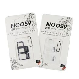 4in1 Noosy Nano Sim Card Adapter + Micro Sim cards adapter + Standard SIM Card Adapter With Eject pin For Iphone samsung 2000pcs/lot