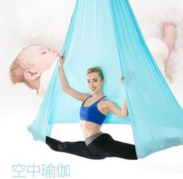 52 8m aerial flying yoga hammock elastic fabric swing beds fitness yoga stripes anti gravity yoga hammock with accessaries