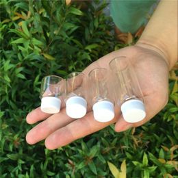 Cute Glass Bottles With White Plastic Cap Transparent Glass Vials Plastic Jars Bottles 8ml 25ml 50pcs