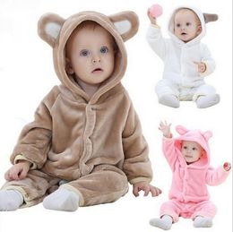 Newborn baby climbing romper suits animal style thick warm padded clothes baby cute bear romper top quality