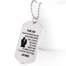 Stainless steel necklace To My Love Couple dog tag necklaces Love Forever Jewellery present Love Necklaces