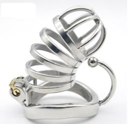 Medical grade Stainless Steel Chastity Device Male Cage Belt Hook Arc Ring #R09