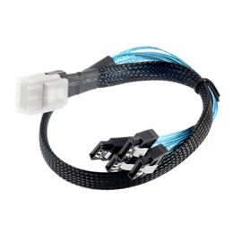 Freeshipping 2pcs Mini SAS 4i SFF-8087 36P 36-Pin Male to 4 SATA 7-Pin Splitter Adapter Cable