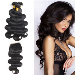 Mink Brazillian Body Wave Hair Weave Peruvian Indian Malaysia Raw Virgin Human Hair Bundles with Closure Brazilian Human Hair Extension