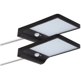 Ultra Thin Waterproof Solar Sensor LED Wall Street Light White Outdoor Lamp 36LED Garden Wall Garden Lamp 450LM Lights For Yard Garage 2Pcs