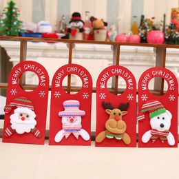 Merry Christmas Door Hanging Pendant Ornament Christmas Decorations for Home Hotel Door Xmas Gift New Year Decoration