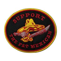 Bandidos Support The Fat Mexican Embroidered Iron On Patch MC Biker Motorcycle for Jacket Free Shipping