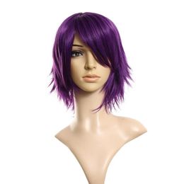 Ly & CS cheap sale dance party cosplays>>>32cm Short Straight Wigs Cosplay Synthetic Hair Modify Face Style