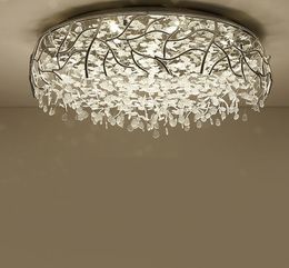 LED Modern Crystal ceiling lights Nordic living room Fixtures Novelty bedroom ceiling lamps Iron Glass ceiling lighting LLFA