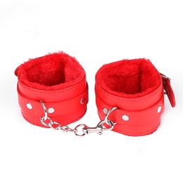 Sexy Adjustable PU Leather Plush Handcuff Ankle Cuff BDSM Bondage Sex Toy Restraints Sex Bondage Accessories for Adult Game Best quality