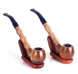 Long rod sluice, old type Green Sandalwood long pipe can be dismantled, flat mouth straight type tobacco stem.