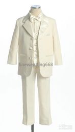 Three Buttons High quality Kid Complete Designer Notch Lapel Boy Wedding Suit Boys' Attire Custom-made (Jacket+Pants+Tie+Vest) A A