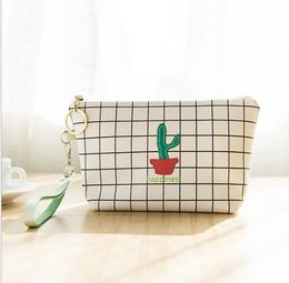 creative cactus handBag novely girl money Purse phone pouch Portable waterproof Wallet Pocket Keyring Clutch makeup storage bags