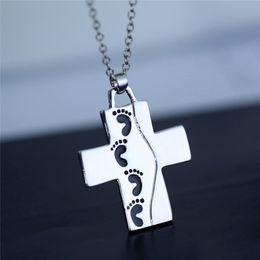 Foot Cross Necklace Silver letters Love Pendant necklace jewelry women necklace mens necklaces jewelry Drop Ship 162593