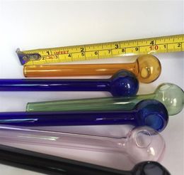 High Quality 100mm Colourful Pyrex Glass Oil Burner Pipe Glass Tube Oil Burning Pipe somking pipes glass oil nails in stock